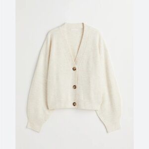 H&M Cardigan V Neck Sweater size small white
